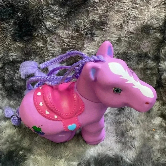 Vintage Little Pony Large Sized Purple W/ pink saddle 12" - Picture 11 of 16